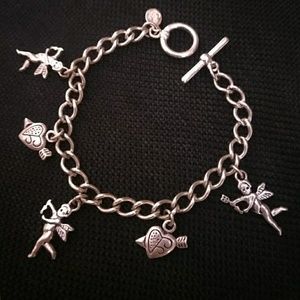 Premier Designs Cherub Angel Heart Charm Bracelet